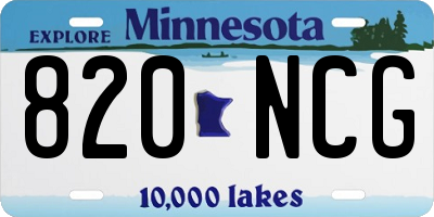 MN license plate 820NCG
