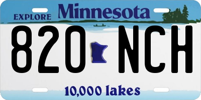 MN license plate 820NCH