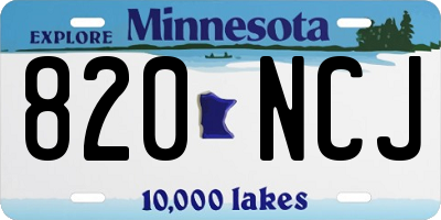 MN license plate 820NCJ