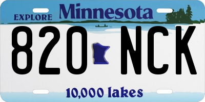 MN license plate 820NCK