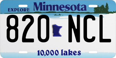 MN license plate 820NCL