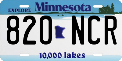 MN license plate 820NCR