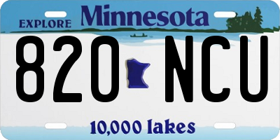 MN license plate 820NCU