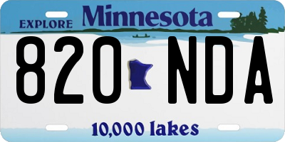 MN license plate 820NDA