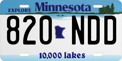 MN license plate 820NDD