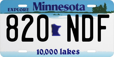 MN license plate 820NDF