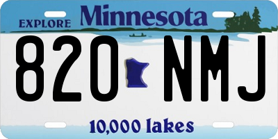 MN license plate 820NMJ