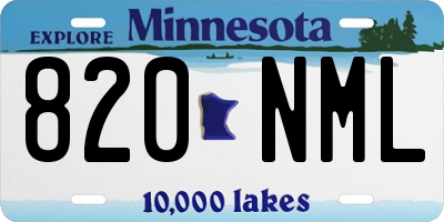 MN license plate 820NML