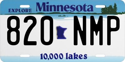 MN license plate 820NMP