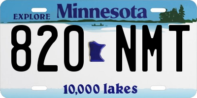 MN license plate 820NMT