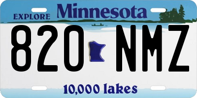 MN license plate 820NMZ