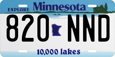 MN license plate 820NND