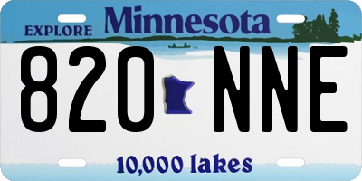 MN license plate 820NNE