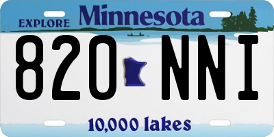 MN license plate 820NNI