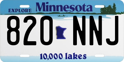MN license plate 820NNJ