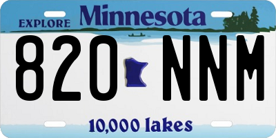 MN license plate 820NNM