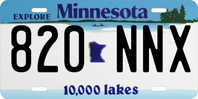 MN license plate 820NNX