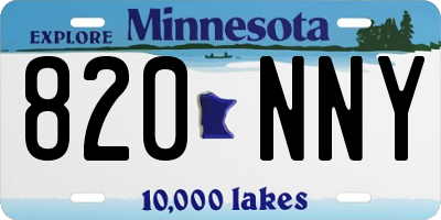 MN license plate 820NNY