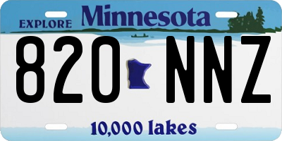 MN license plate 820NNZ