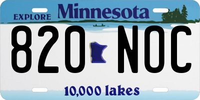 MN license plate 820NOC