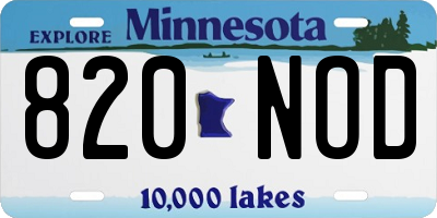 MN license plate 820NOD