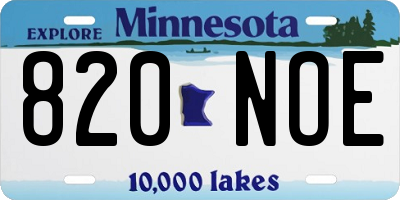 MN license plate 820NOE