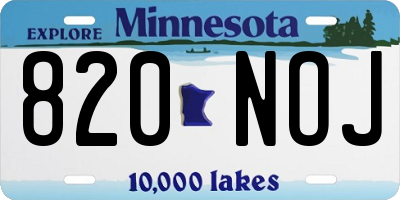 MN license plate 820NOJ