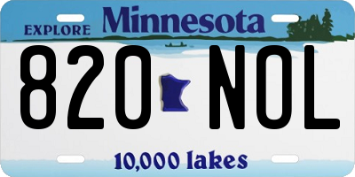 MN license plate 820NOL