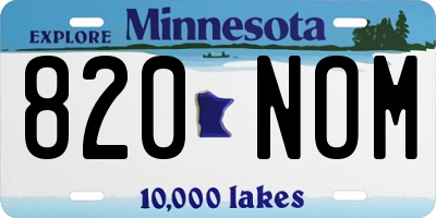 MN license plate 820NOM