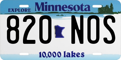 MN license plate 820NOS