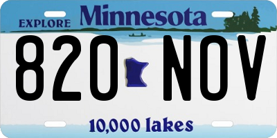 MN license plate 820NOV