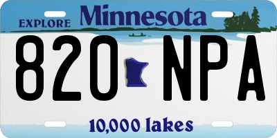MN license plate 820NPA