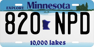 MN license plate 820NPD
