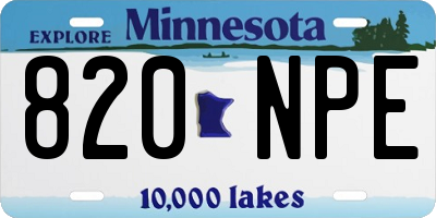 MN license plate 820NPE