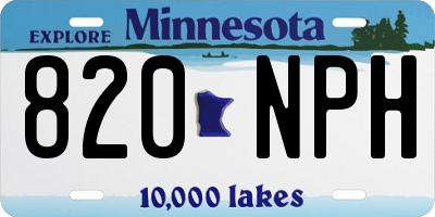 MN license plate 820NPH