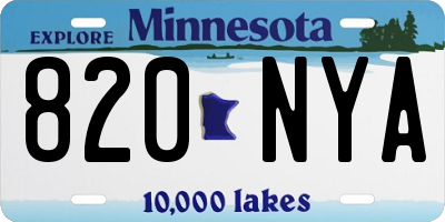 MN license plate 820NYA