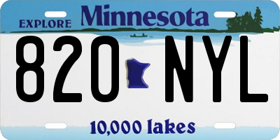 MN license plate 820NYL