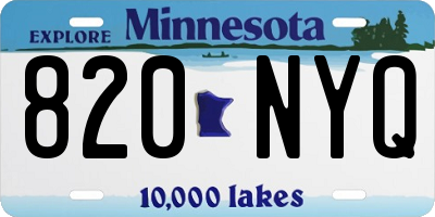 MN license plate 820NYQ
