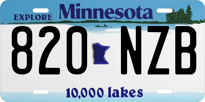 MN license plate 820NZB