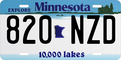 MN license plate 820NZD