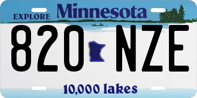 MN license plate 820NZE