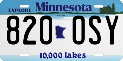 MN license plate 820OSY