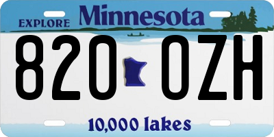 MN license plate 820OZH