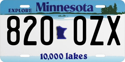 MN license plate 820OZX