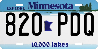 MN license plate 820PDQ