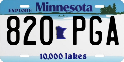 MN license plate 820PGA