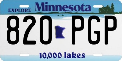 MN license plate 820PGP