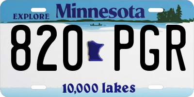 MN license plate 820PGR
