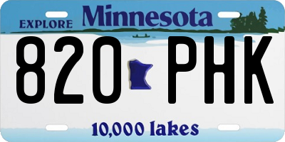MN license plate 820PHK