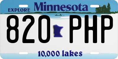 MN license plate 820PHP